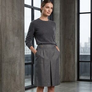 Apostrophe Charcoal Pencil Skirt